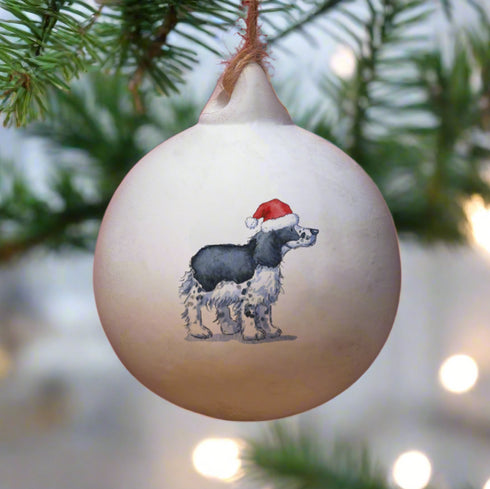 Sprocker Black & White Ceramic Bauble